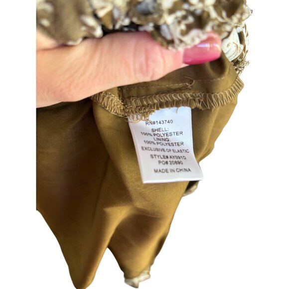 Tuckernuck HYACINTH HOUSE Olive Floral Renee Ruffle Mini Dress Small - Picture 7 of 7